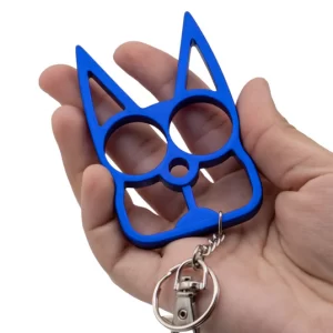 Blue hollow cat keychain